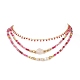 Natural Rose Quartz & Agate Beaded Necklaces Sets for Women NJEW-JN04129-2