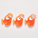 半透明のつや消し樹脂カボション  魚  レッドオレンジ  25x20~22x7mm CRES-N022-08-1
