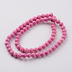 Dyed Natural Fossil Beads Strands G-E328-6mm-18-3