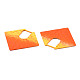 スプレープリントアイアン製ペンダント  ダイヤモンド形状  ダークオレンジ  40x46.5x2mm  穴：10.5x14.5mm IFIN-N008-032C-3