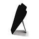 紙で覆われたベルベットのジュエリー ペンダント ネックレス ディスプレイ スタンド  バスト形状  ブラック  折りたたみ：10x18.5x20.5cm NDIS-WH0010-12-3