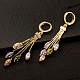 Real 18K Gold Plated Brass Cubic Zirconia Tassels Dangle Hoop Earrings EJEW-EE0001-185-3