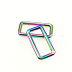 亜鉛合金長方形バックルリング  ウェビングベルトバックル  ラゲッジベルトクラフトDIYアクセサリー用  虹色  24x4.8mm PURS-PW0001-403-2