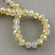 Half Plated Imitation Opalite Faceted Rondelle Glass Bead Strands EGLA-S092-8mm-01-1