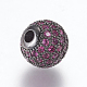 Perles de zircone cubique micro pave en Laiton ZIRC-E134-10mm-06B-2