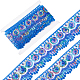 Ribete de encaje de poliéster de estilo étnico Gorgecraft de 4~4.5 m con lentejuelas de colores OCOR-GF0002-39C-1