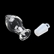 クリアガラスのウィッシングボトルペンダント  プラスチックシールプラグ付き  ティアドロップ  40x14mm  穴：2mm GLAA-A010-01C-3