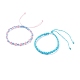 2 pz 2 colori braccialetto di corda intrecciata con fiori di pesco BJEW-JB07610-03-1