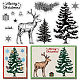 CRASPIRE Christmas Silicone Clear Stamps Elk Merry Christmas Pine Tree Snowflake Patterns Clear Stamps for Card Making Decoration DIY Scrapbooking Embossing Album Decor Craft DIY-WH0167-56-1055-1