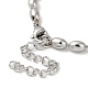 304 Stainless Steel Oval Ball Chain Bracelets for Women BJEW-C046-01P-3