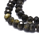 Chapelets de perles en obsidienne dorée naturelle G-E569-I02-3