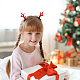 FIBLOOM 10 Pairs Christmas Antlers Hair Clips Cute Reindeer Headband Horn and Ear Glitter Hair Accessory with Plush Ball Festive Hairpins for Women Kids Girls and Party Favors MRMJ-AN0001-02-5