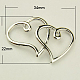 Women Gift Ideas for Valentines Day Platinum Alloy Heart to Heart Pendants X-PALLOY-K1704-P-1