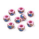 Undurchsichtige Unterlegscheibe-Perlen aus Acryl mit Blumendruck SACR-S305-27-B02-1