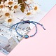 Bracelets réglables en perles tressées en fil de nylon bicolore BJEW-JB05960-02-4