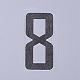 番号アップリケアップリケ熱いビニール熱転写ステッカー用服生地装飾バッジ  NUM。8  80x39.5x0.3mm DIY-WH0148-43H-2