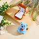 GORGECRAFT 2PCS Bear Ring Box Plastic Flocking Jewelry Trinket Box Simple Ring Storage Box for Proposal Ring Wedding Ceremony Engagement Christmas or Special Occasions (Brown/Blue) CON-GF0001-09-5
