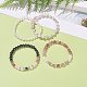 4 pièces 4 styles de pierres précieuses mixtes naturelles et synthétiques rondes perlées ensemble de bracelets extensibles pour femmes BJEW-JB09113-5
