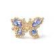 Anello elasticizzato a farfalla con perline di vetro per donna RJEW-MZ00004-5
