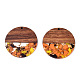 Transparent Resin & Walnut Wood Pendants RESI-TAC0017-75-A03-2