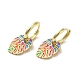 Real 18K Gold Plated Brass Dangle Hoop Earrings EJEW-L268-008G-01-1