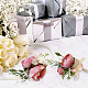 CRASPIRE 2PCS Rose Wrist Corsage Boutonniere Set Pink Artificial Bridal Wrist Flower AJEW-CP0001-60-5