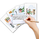 Rectangle superdant avec motif végétal mélangé merci cartes à thème DIY-SD0001-07-3