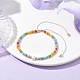 Braccialetti con perline intrecciate perline di vetro stile arcobaleno da donna BJEW-JB10064-2