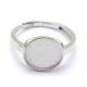 Componenti per anello da dito in argento sterling placcato rodio STER-E061-01A-P-3