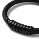 Bracelet cordon rond tressé cuir BJEW-F460-06EB-2