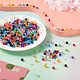 Craftdady 500 pz 20 colori fili di perle di vetro smerigliato trasparenti GLAA-CD0001-15-6