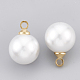 Abs de plástico imitación perla encantos X-KK-T035-61-2