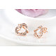 Real Rose Gold Plated Fashion Eco-Friendly Czech Rhinestone Double Heart Winding Alloy Necklaces and Earrings Jewelry Sets SJEW-AA00031-022RG-7