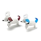 手作りランプワーク子犬ペンダント  漫画の犬  カラフル  34x30mm X-LAMP-X262-M-2