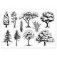 GLOBLELAND Trees Clear Stamps Plant Landscape Sketch Silicone Clear Stamp Seals for Cards Making DIY Scrapbooking Photo Journal Album Decoration DIY-WH0167-56-947-8