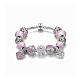 TINYSAND Sterling Silver Pink Garden Bracelet TS-Set-057-20-1