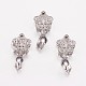 Long-Lasting Plated Brass Micro Pave Cubic Zirconia Ice Pick Pinch Bails ZIRC-F069-22P-1