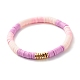 Synthetic Hematite & Polymer Clay Heishi Beads Stretch Bracelets Set BJEW-JB07380-6