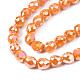 Electroplate Opaque Solid Color Glass Beads Strands EGLA-N002-26-B03-3