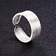 Lujosos anillos de dedo con banda ancha de plata de ley 925 JR178A-2