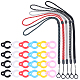 GORGECRAFT 41PCS Anti-Lost Necklace Lanyard Set Including 5PCS Anti-Loss Pendant Nylon Strap String Holder with 36PCS 6 Colors Silicone Rubber Rings for Office Key Chains Outdoor Activities DIY-GF0008-26-1