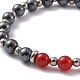 Bracelet extensible de perles de pierres précieuses mélangées rondes pour fille femmes BJEW-F418-02-3