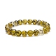Bracelet extensible en perles rondes d'agate veines de dragon naturel BJEW-JB08645-1