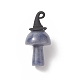 混合天然石ペンダント  きのこチャーム  黒のハロウィーン合金 3D 魔法の帽子付き  31~33x6mm  穴：1.5x2mm PALLOY-JF01987-2