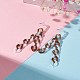 Acrylic Curb Chain Tassel Dangle Stud Earrings for Women EJEW-JE04767-3