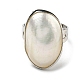Латунные кольца из белой латуни с платиновым покрытием RJEW-E023-03-3
