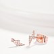 Brass Micro Pave Cubic Zirconia Flash Stud Earrings EJEW-BB35393-RG-2