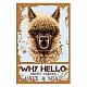 CREATCABIN Hello Sweet Cheeks Sign Alpaca Tin Signs Have a Seat Retro Vintage Funny Wall Art Mural Hanging Iron Painting for Home Garden Bar Pub Kitchen Living Room Office Plaque 8x12inch AJEW-WH0157-154-1