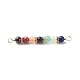 7 Chakra Mixed Gemstone Copper Wire Wrapped Connector Charms PALLOY-JF01900-02-6