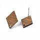 Accessoires de boucles d'oreilles en bois de noyer MAK-N033-005-4